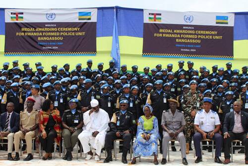 Abapolisi b’u Rwanda 180 bari mu butumwa muri Centrafrique bambitswe ...